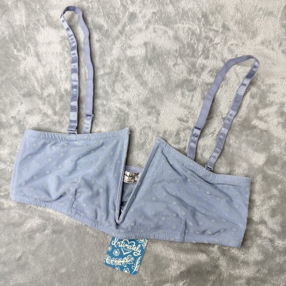 Free People Sierra Bandeau Rain Pastel Blue Coastal Preppy Bra Size Small NEW - Picture 3 of 11